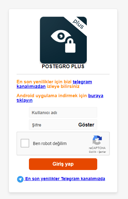 Web Postegro Giriş